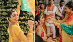 Sobhita Dhulipala Dons A Yellow Saree With A Multi-Coloured 'Bandhani Dupatta' At Sister's 'Haldi'