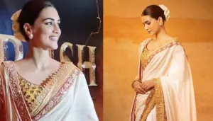 Kriti Sanon Wore A Custom-Made Saree By Abu Jani-Sandeep Khosla, Styles It With A Matching 'Dupatta'