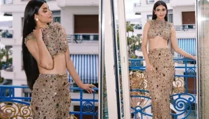 Diana Penty Makes A Bold Statement In Falguni Shane Peacock Bejewelled Fish-Cut Co-ord Set At Cannes