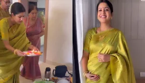 Mom-To-Be, Ishita Dutta Performs 'Griha Pravesh' Puja, She Flaunts Her Baby Bump In A Silk Saree