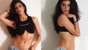 Jacqueliene Fernandez Flaunts Her Toned Abs In A Crop Top, Oozes Hotness With A Dainty Waist-Chain