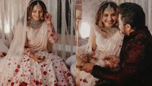 Noorin Shareef Gets Married To Fahim Safar, Bride Stuns In A Pastel Sequinned Lehenga For 'Nikaah'