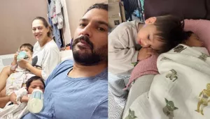 Yuvraj Singh's Kids Celebrate 1st Rakhi, Orion Cutely Poses With Little Sister Engrossed In Sleep