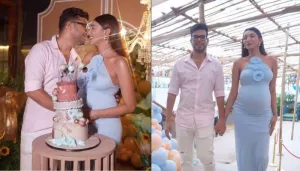 Fashion Blogger, Juhi Godambe Celebrates Her Baby Shower Bash, She Stuns In A 3D Rose Detailed Gown