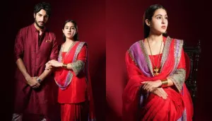 Sara Ali Khan Strikes A Royal-Pose With Brother, Ibrahim, Her 'Shivling' Neckpiece Is Unmissable