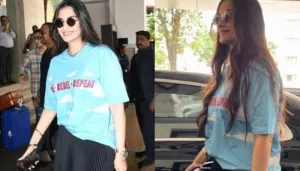 Sonam Kapoor Looks Chic For Film Promotions, Her Phone Screen Features Unseen Pic Of Anand And Vayu