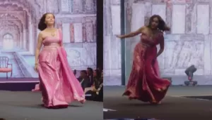 Rubina Dilaik Stumbles And Almost Falls On The Runway, Removes Her Heels, Confidently Walks Barefoot