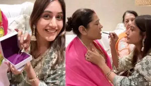 Surbhi Chandna Reveals Expensive 'Sargi' Gift, Applies Lipstick To 'Sasu Maa'