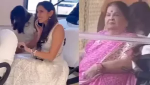 Shloka Mehta Looks Divine In A White Gown As She Makes A Cool Entry With Kokila Ambani At Tira