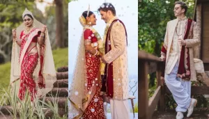 Sreejita De Renews Wedding Vows With Michale As Per Bengali Rituals, Dons Banarasi And Sholar Mukut