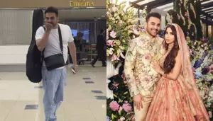 Arbaaz Khan Gives A Flying Kiss To His Wife, Sshura Khan As She Records Him At Their Honeymoon