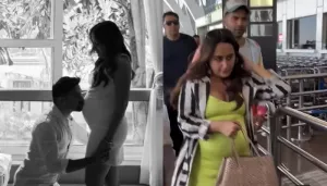 Varun Dhawan's Wife, Natasha Dalal Flaunts Her Grown Baby Bump In A Maxi Dress, Walks Close To Him