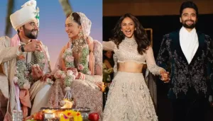 Rakul Preet Singh Wore Falguni And Shane Peacock Lehenga With Unique Blouse For Pre-Wedding Ceremony