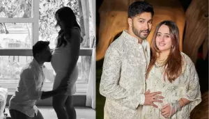 Dad-To-Be, Varun Dhawan Cutely Cradles Wifey, Natasha's Baby Bump In Unseen Pic From Ambani Bash