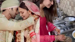 Kriti Kharbanda Cooks 'Halwa' For Her 'Pehli Rasoi' In 'Sasural', Stuns In A Red Suit And 'Chooda'