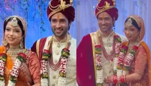 Karan Sharma Gets Married To 'Diya Aur Baati' Fame, Pooja Singh, Bride Wears Orange-Toned Lehenga