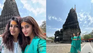 Raveena Tandon Visits Trimbakeshwar Shiva Temple With Daughter, Rasha, Twinning In Shades Of Green