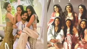 Janhvi Kapoor Takes Inside Radhika Merchant's Bridal Shower, Latter Stuns In Satin Co-Ord With Crown