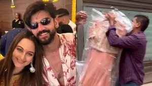 FIRST Glimpse Of Sonakshi Sinha's Bridal Outfit Out, Her Embellished Princess-Cut 'Choli' Won Hearts