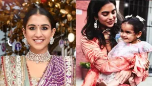 Radhika Merchant Stole An Adorable Moment With Isha Ambani's Daughter, Aadiyashakti At Garba Night