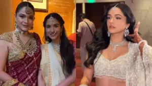 Anjali Merchant Stuns In A White Lehenga With Chic Jewellery For Sister, Radhika's Wedding Reception