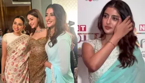 Navya Naveli Nanda Looks Gorgeous As She Decks Up In A Blue Saree For An Event Amid IIM Classes