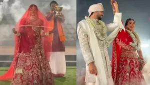 'TMKOC's OG 'Sonu', Jheel Mehta Gets Emotional As She Marries Aditya Dube Decked In A Red Lehenga