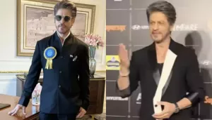 Shah Rukh Khan Steals The Show At 70th Filmfare Awards 2025 Red Carpet With Signature Flying Kiss