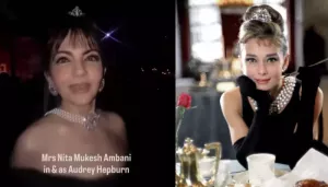 Nita Ambani Turns Audrey Hepburn For Halloween, Opts For Fringes, Backless Gown With Pearl Necklace