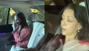 Emotional Esha Deol And Hema Malini Controlling Their Tears Spotted After Visiting Dharmendra