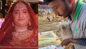 Bride's Bridal 'Chaadar' Has A Furry Tale; Covered In Paw Prints, 'Kaleera' Have Dog Faces