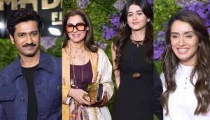 Dimple Kapadia Arrives With Granddaughter, Naomika, Shraddha, Vicky And More Join Maddock Bash