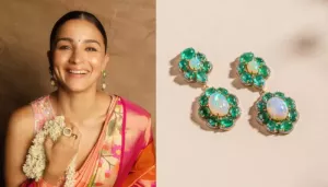 Alia Bhatt Dons Opal And Emerald Earrings Worth Over Rs 6 Lakh For Her Marathi Look On WAVES Day 1