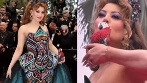 Cannes 2025: Urvashi Rautela Spills Magic On Red Carpet, Kisses Rs. 4.5 Lakh Crystal Parrot Clutch