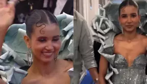 Cannes 2025: Influencer Nancy Tyagi Returns To Red Carpet In A Fancy Green Hued Gown Stitched By Her