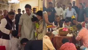 Mukesh Ambani, Akash And Shloka Visit Dwarkadhish Temple With Kids, Ahead Of Mumbai's Playoffs Match