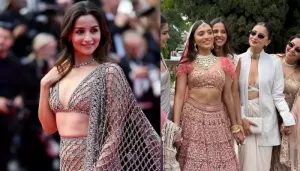 Alia Bhatt Redefines Saree Style With Bralette And Coat Combo In Elegant Ivory At Friend's Wedding