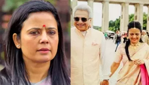 TMC's Mahua Moitra Marries BJD Leader, Pinaki Misra In Germany, Looks Gorgeous In Gold-Pink Saree