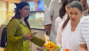 Mannara Chopra Breaks Down While Holding Her Father's 'Parthiv Sharir' During His Final Rites