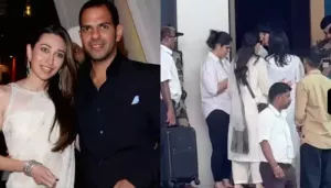 Karisma Kapoor Gives Support To Son, Kiaan As They Jet Off To Attend Sunjay Kapur's Prayer Meet