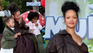 Mom-To-Be Rihanna Dazzles In Brown Gown, Makes FIRST Red Carpet Appearance With Two Sons