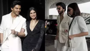 Tara Sutaria And Veer Pahariya Twin In White At Airport After Making Their Relationship Official