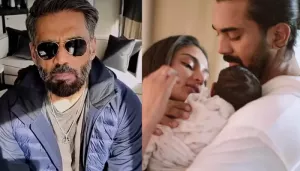 Suniel Shetty Celebrated Birthday With Daughter, Athiya's Baby Girl, Cuts Customised 'Ajja' Cake