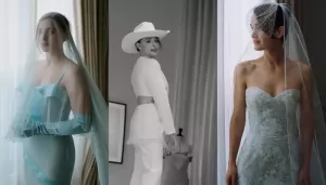 Chloe Grace Moretz And Kate's Wedding Looks, From 'Something Blue' Gown, Cowboy Hat, Birdcage Veil