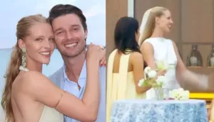 Patrick Schwarzenegger Marries Abby Champion, Bride Chooses Minimalist White Chic Satin Wedding Gown