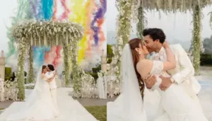 Nupur Sanon Weds Stebin Ben In A Classic Ivory Gown, Husband Compliments Her Look In A Sharp Tuxedo