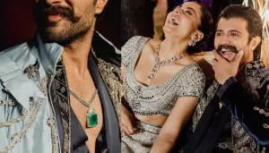 Vijay Deverakonda Wore A Unique Emerald Necklace Encrusted With Diamonds On His Sangeet Ceremony