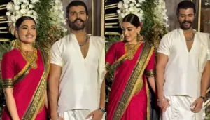 Rashmika Mandanna's Reception, New Bride Wore Red Sabyasachi Saree With Sindoor, Braided Hairstyle