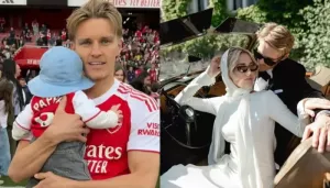 Meet Arsenal Star, Martin Odegaard's Wife, Helene Spilling, Had Secret Wedding, Mom To His Child