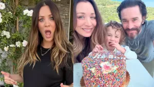 Kaley Cuoco Says 'Almost Gave Birth..' At Red Carpet Appearance, Cradles Baby Bump In Black Dress